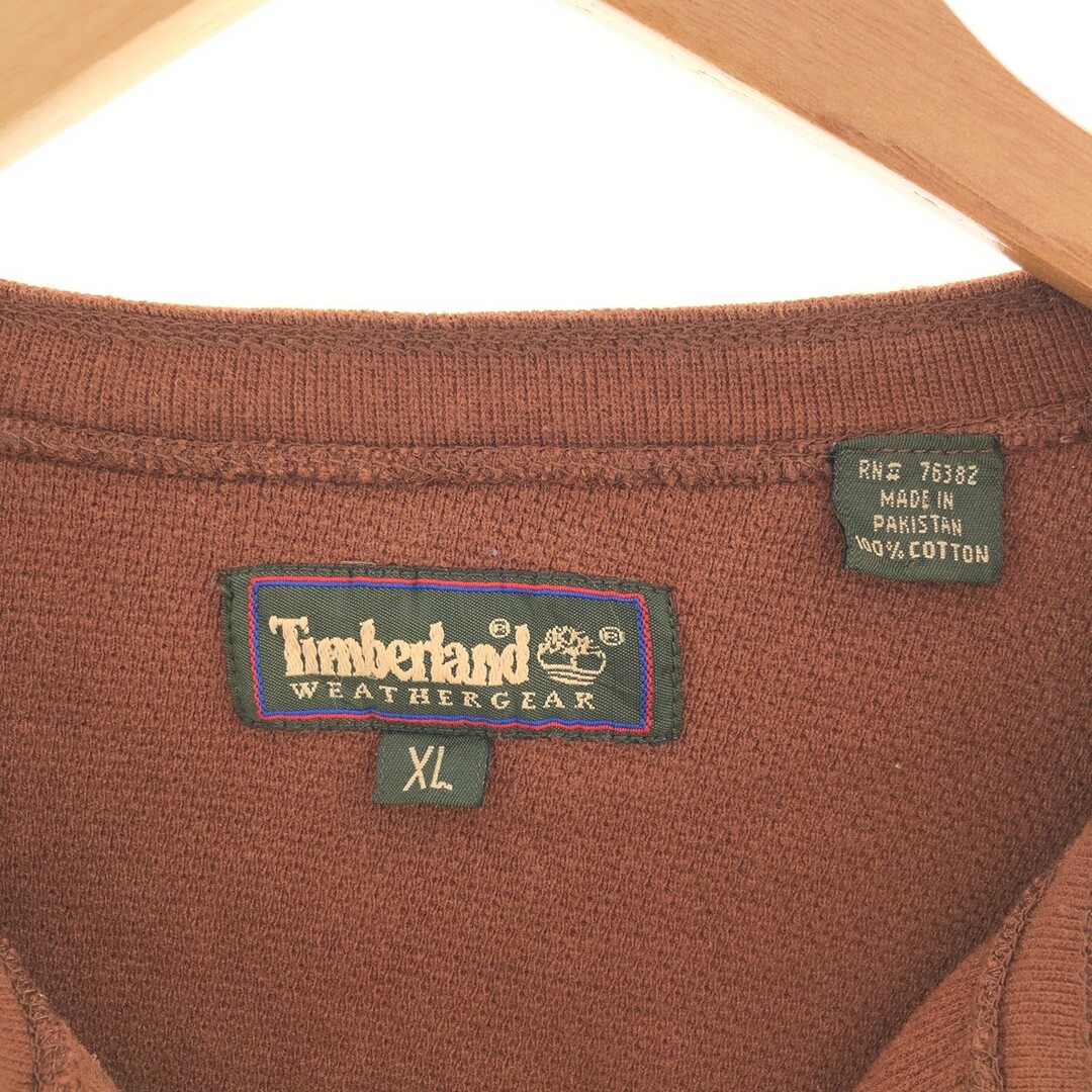 Timberland(ティンバーランド)の古着 ティンバーランド Timberland ヘンリーネック ロングTシャツ ロンT メンズXL /taa001662 メンズのトップス(Tシャツ/カットソー(半袖/袖なし))の商品写真