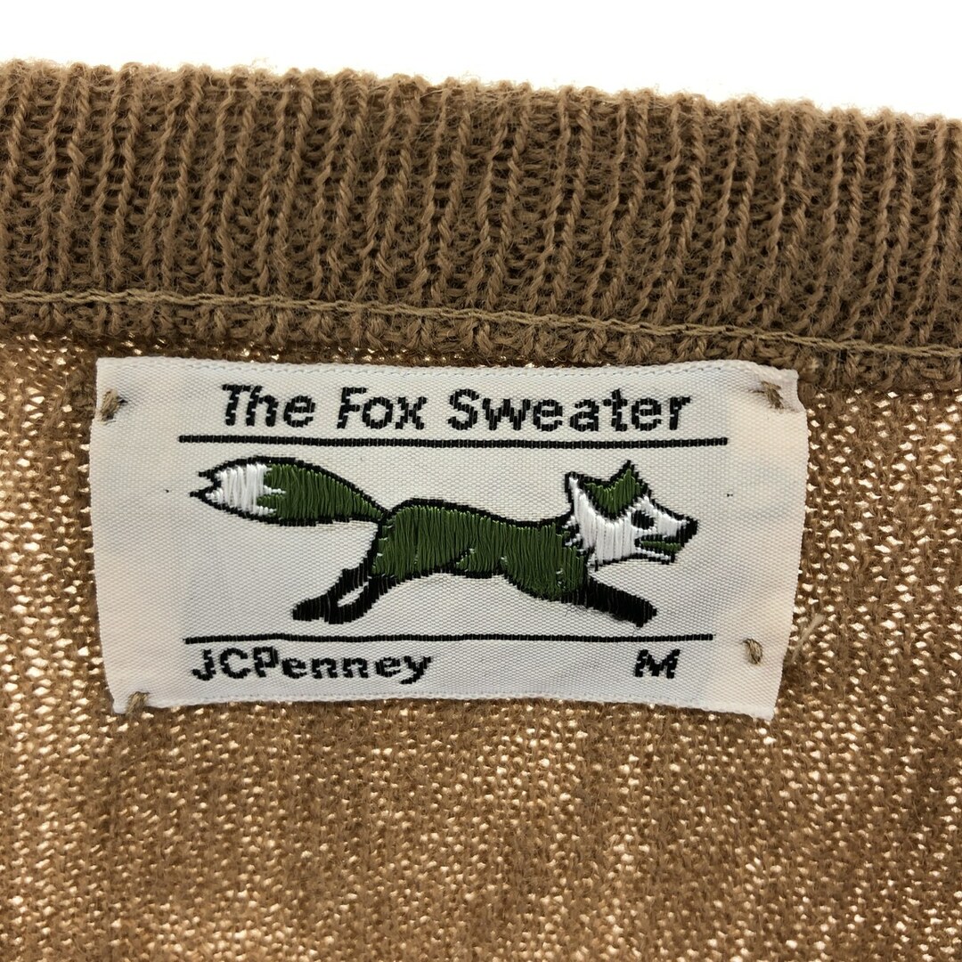 70年代 ジェイシーペニー J.C.Penney THE FOX Sweater Vネック アクリルニットセーター メンズL ヴィンテージ /eaa377112 2