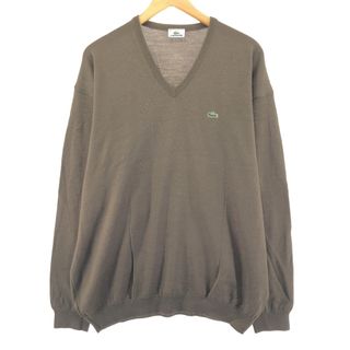 ラコステ(LACOSTE)の古着 ラコステ LACOSTE Vネック ウールニットセーター 8 メンズXL /eaa377111(ニット/セーター)