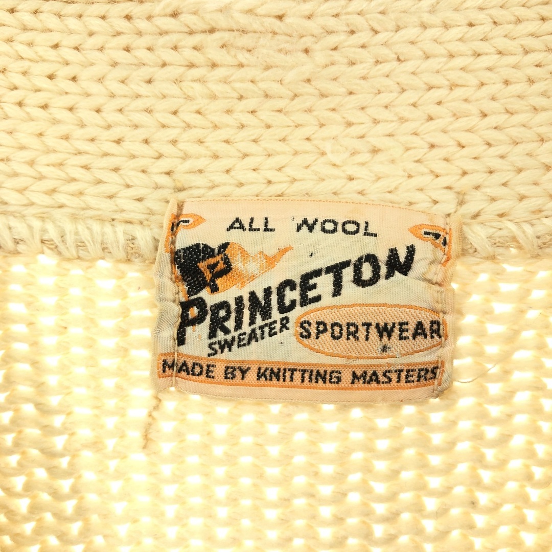 ~60年代 PRINCETON SWEATER ウールレタードニットカーディガン メンズM ヴィンテージ /eaa374942 2