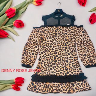 ブルマリン(Blumarine)のKT様専用　DENNY ROSE♡ ヒョウ柄オフショルダーフリルワンピース(ひざ丈ワンピース)