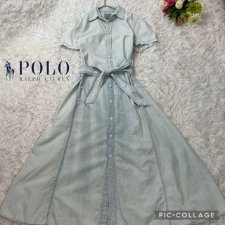 ポロラルフローレン★チェック柄★ゆったりワンピース★ホース刺繍★M★綿100