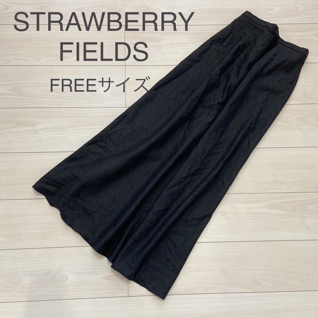 STRAWBERRY-FIELDS(ストロベリーフィールズ)のSTRAWBERRY-FIELDS ロングフレアスカート　チャコールグレー レディースのスカート(ロングスカート)の商品写真