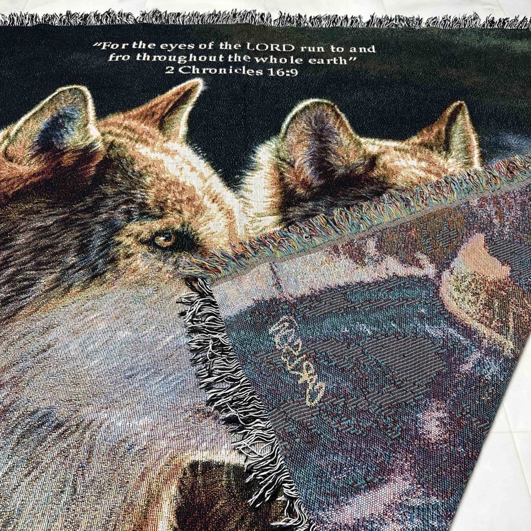 狼　オオカミ　マルチカバー　ソファーカバー　ビンテージラグ　153x135 9
