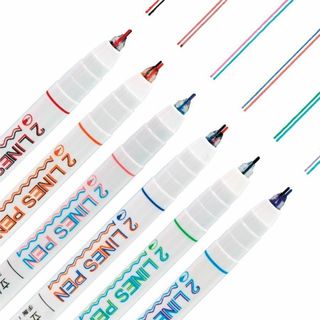 子供が喜ぶ✨ 2色同時にかける 2LINES PEN 2色ペン 二重線(ペン/マーカー)