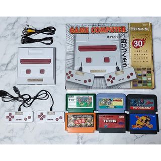 ファミリーコンピュータ(ファミリーコンピュータ)のファミコン互換機　本体一式セット　＋　カセット　6本付き(家庭用ゲーム機本体)