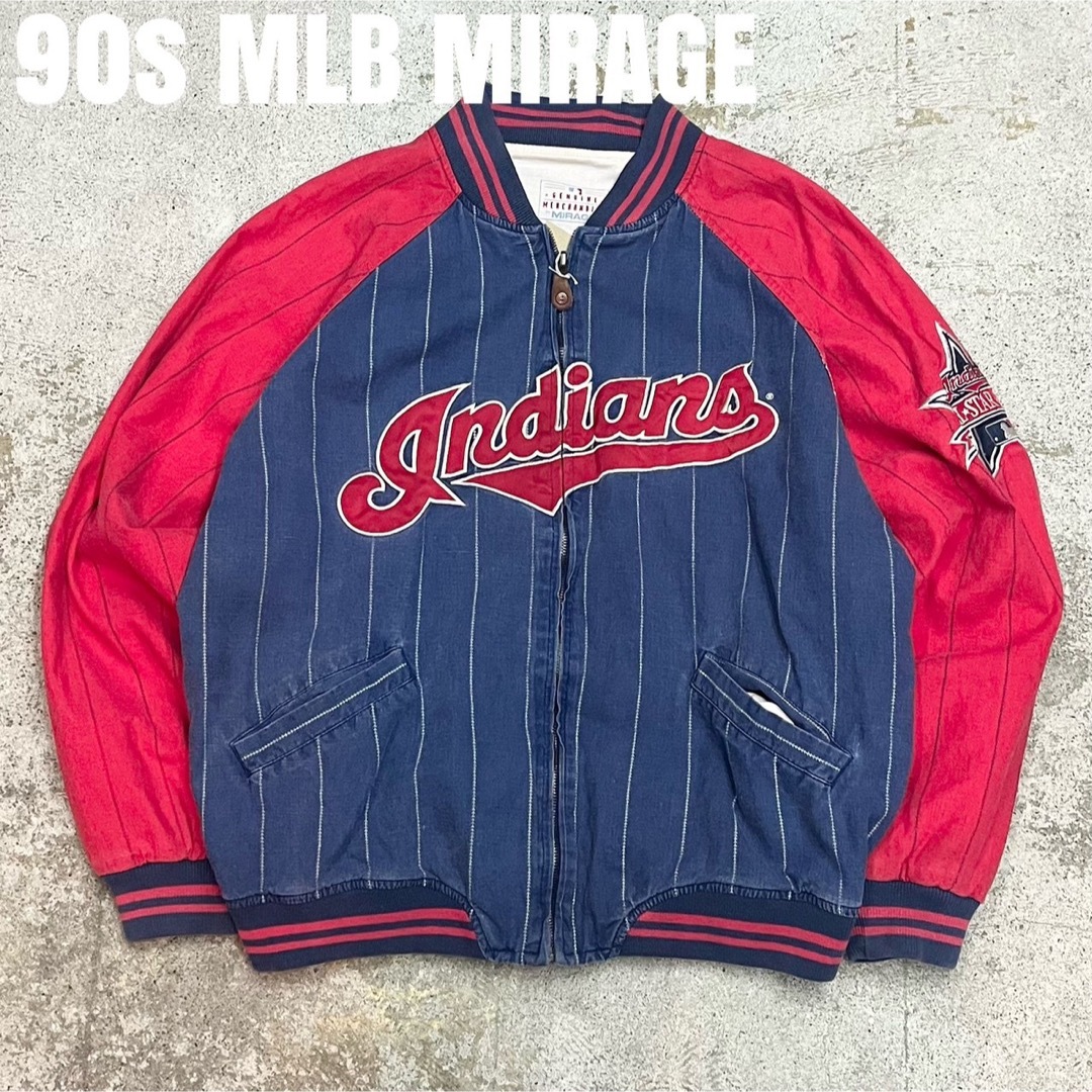 MLB - 90s MLB MIRAGE indians インディアンス スタジャンの通販 by