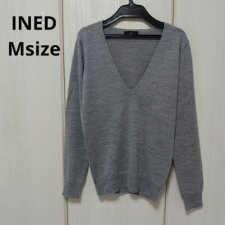 イネド(INED)のINED☆ウール混Vネックニット Mサイズ(ニット/セーター)