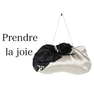 Prendre la joie【美品】バイカラー サテン 2way バッグ(ハンドバッグ)