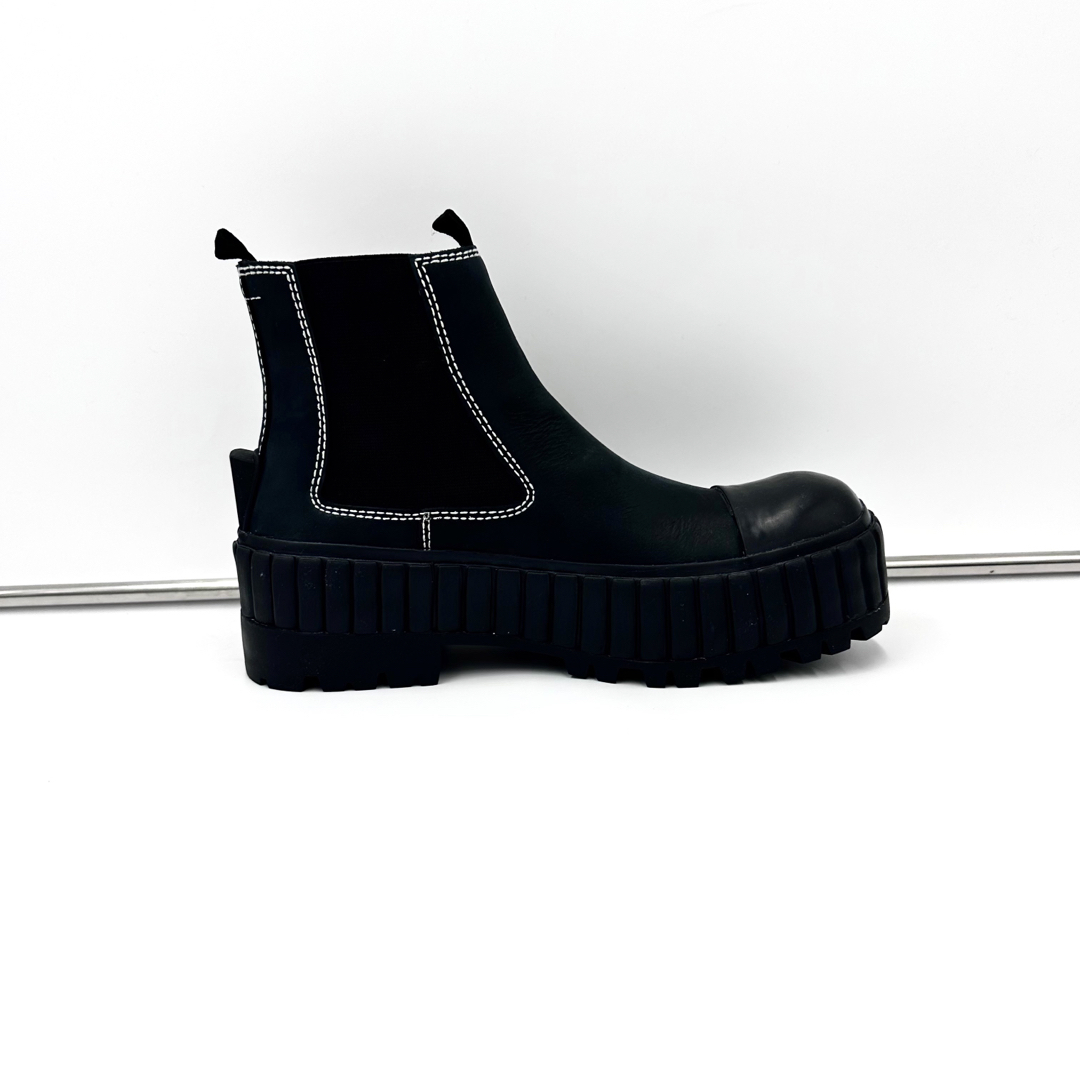 MM6 Maison Margiela レザー アンクル ブーツ-