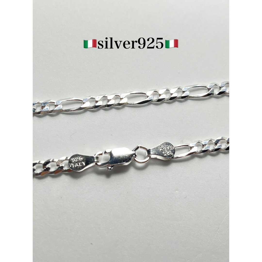 フィガロチェーン　silver925 イタリア製　ネックレス　24インチ60cm