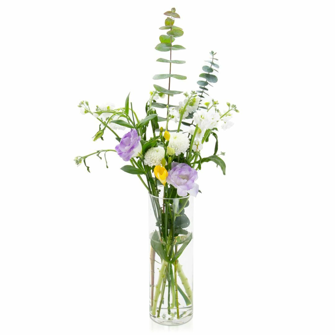 【色: クリヤ】花瓶 ガラス 大きい 透明 花器 -フラワーベース 30cm ガ