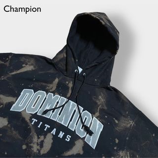 チャンピオン(Champion)のchampion タイダイ柄 高校 刺繍 ロゴ パーカー プルオーバー M 古着(パーカー)