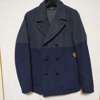 【極美品】PaulSmith メルトンウールピーコート　銀ボタン