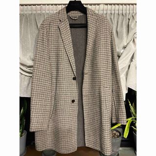 ザラ(ZARA)のZARA メンズチェスターコート　L size チェック　【最終値下げ】(チェスターコート)