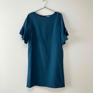 アクアガール(aquagirl)のアクアガール 袖 フリル ワンピース ドレス ブルー ZARA  結婚式 二次会(ひざ丈ワンピース)