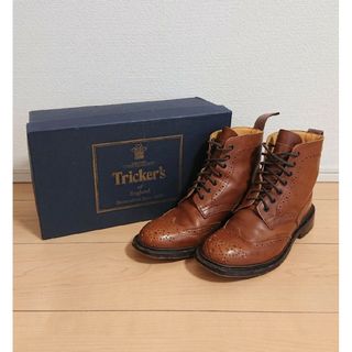 トリッカーズ(Trickers)の24 美品 Tricker’s カントリーブーツ LS180 ブローグ ブラウン(ブーツ)