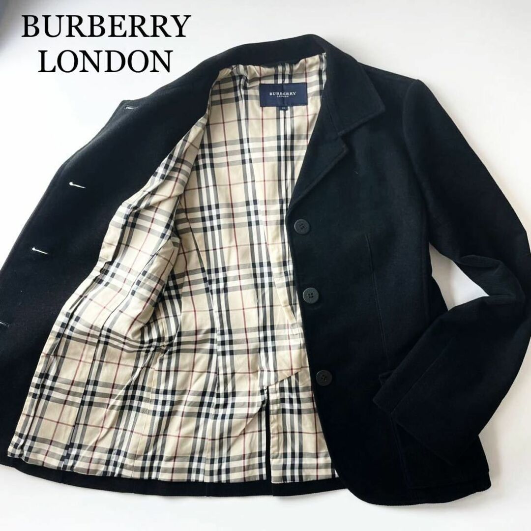 BURBERRY【Ｌ】アウター テラードジャケット ノバチェック ブラック-