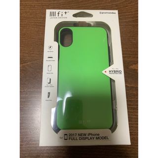 アイフォーン(iPhone)のiPhone XS ケース　llllfit イーフィット　緑　グリーン(モバイルケース/カバー)