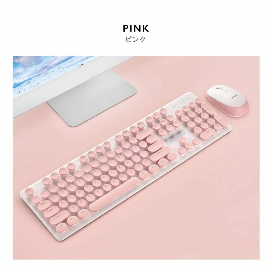 【サイズ:ワンサイズ_色:ピンク】GOLWIS ワイヤレス キーボード & マウ 6