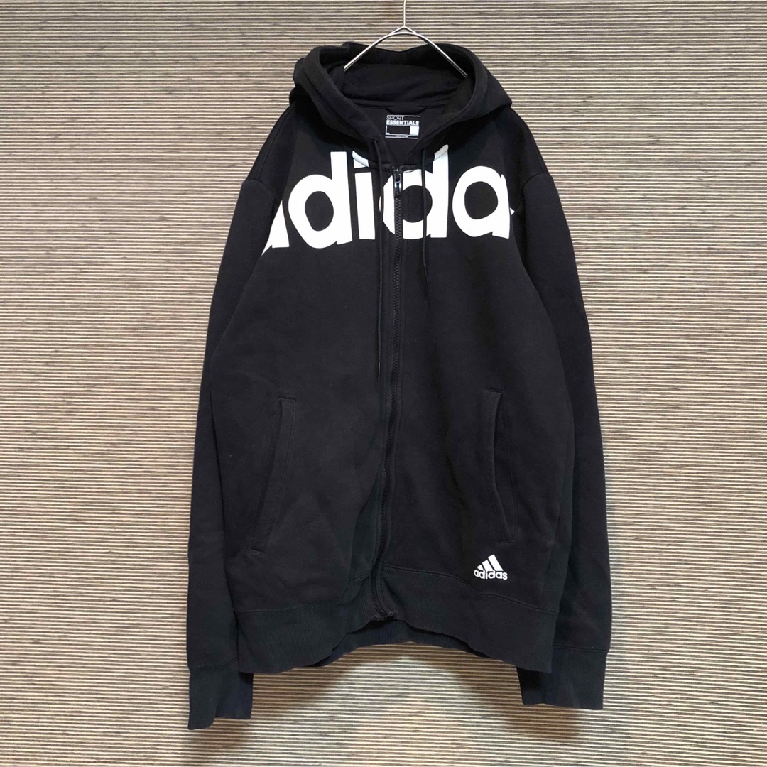 adidas パフォーマンス パーカー デカロゴ ブラック