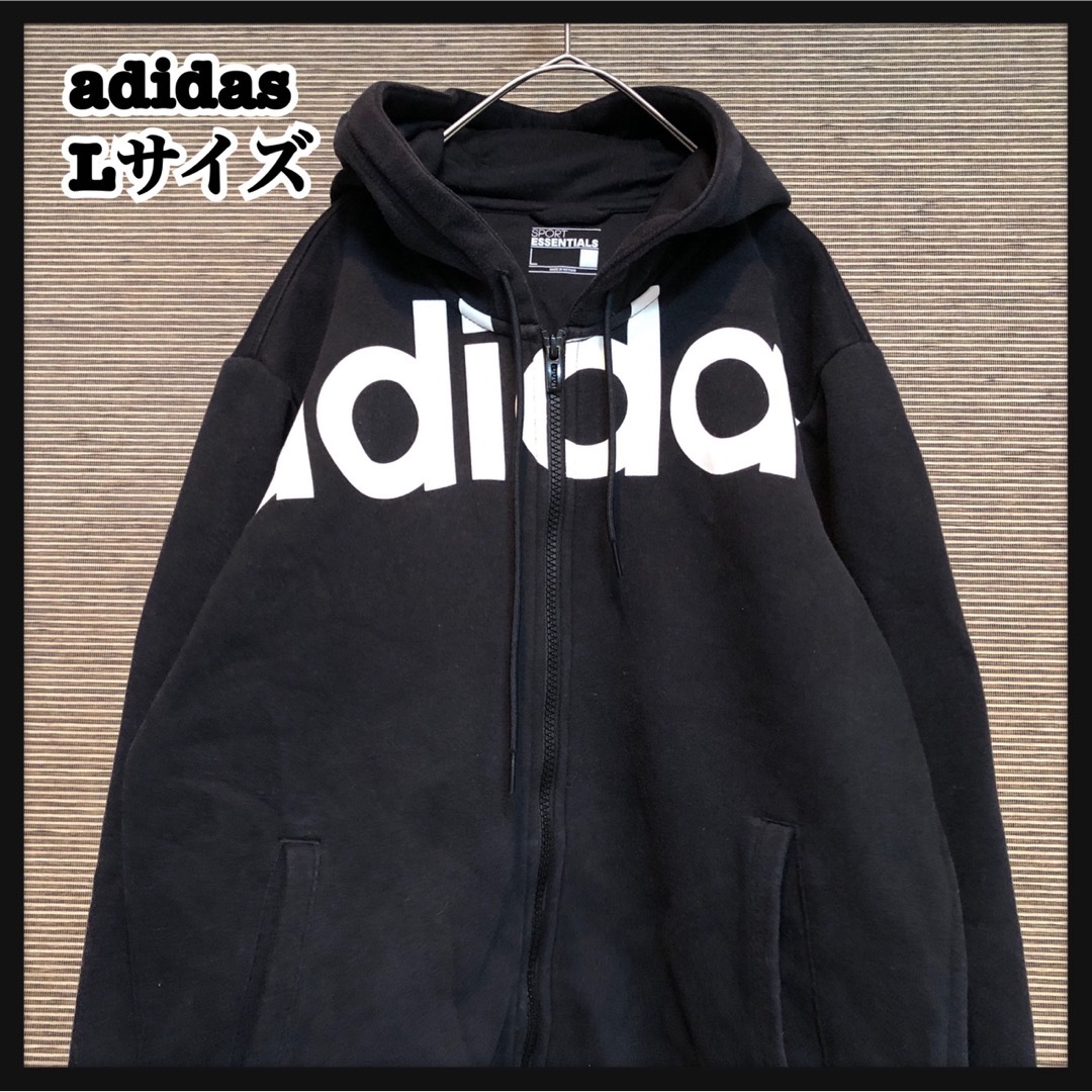 adidas パフォーマンス パーカー デカロゴ ブラック