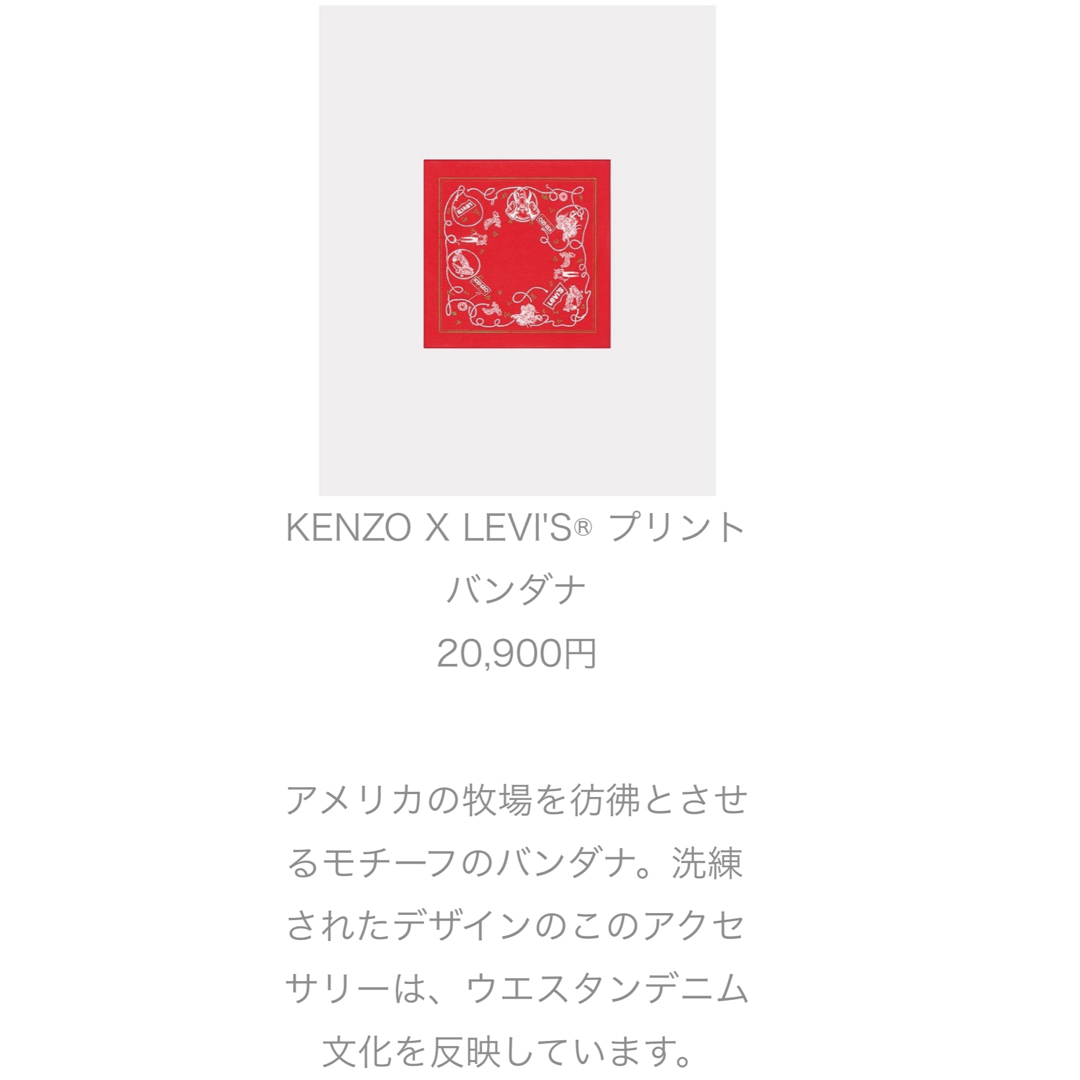 KENZO(ケンゾー)のKENZO x LEVI'S バンダナ　非売品 メンズのファッション小物(バンダナ/スカーフ)の商品写真