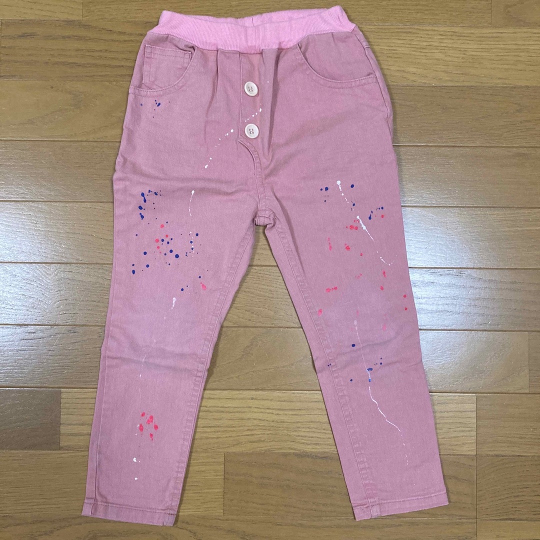 ピンク　ペイント　ズボン　120 キッズ/ベビー/マタニティのキッズ服女の子用(90cm~)(パンツ/スパッツ)の商品写真