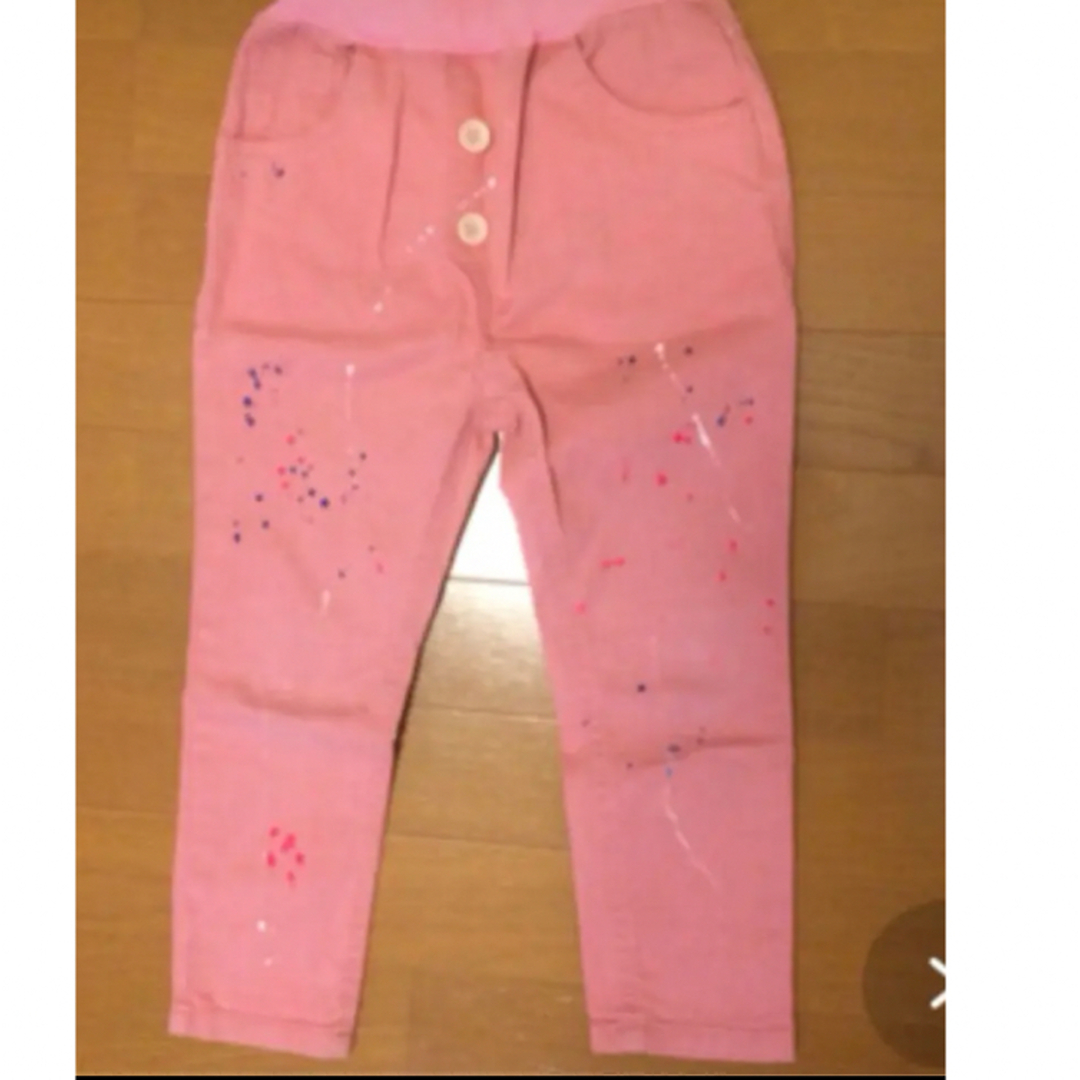 ピンク　ペイント　ズボン　120 キッズ/ベビー/マタニティのキッズ服女の子用(90cm~)(パンツ/スパッツ)の商品写真
