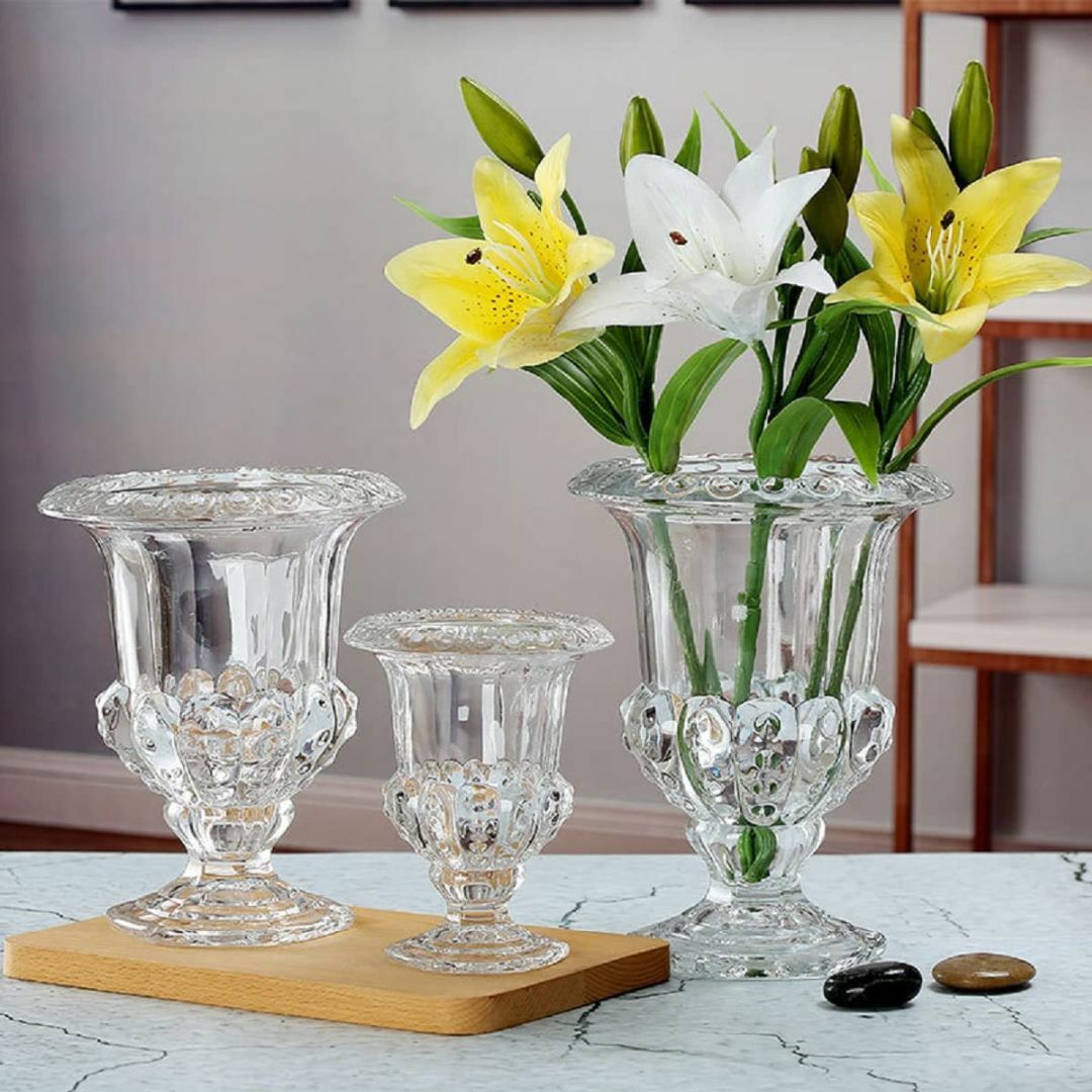 【色: クリヤ-small】AIVAR フラワーベース ガラス製 ガラス 花瓶