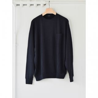 コモリ(COMOLI)のCOMOLI 21aw ウール天竺長袖クルー navy(ニット/セーター)