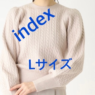 インデックス(INDEX)の3454 index ワールド ニット ベージュ L 新品未使用(ニット/セーター)