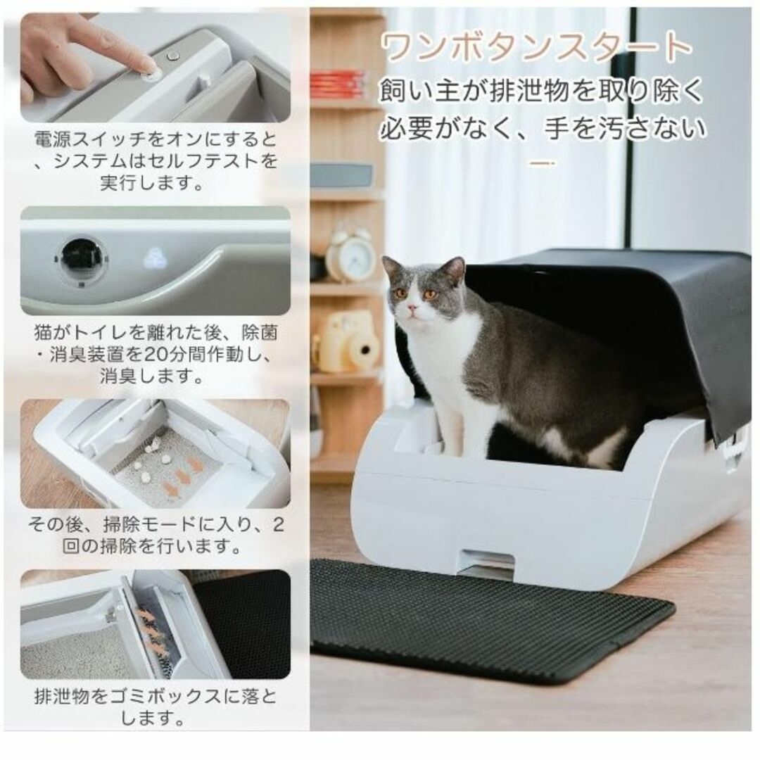 Pandaloli 猫 自動トイレ - 猫用品