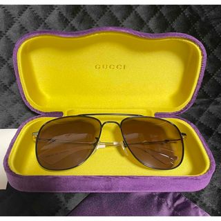 Gucci - GUCCI ロゴ付き ブラウン 綺麗カラー サングラス メガネ