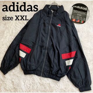 アディダス(adidas)のピノッキオ様専用ヴィンテージナイロンジャケット 80sバックロゴ 万国旗 XXL(ナイロンジャケット)