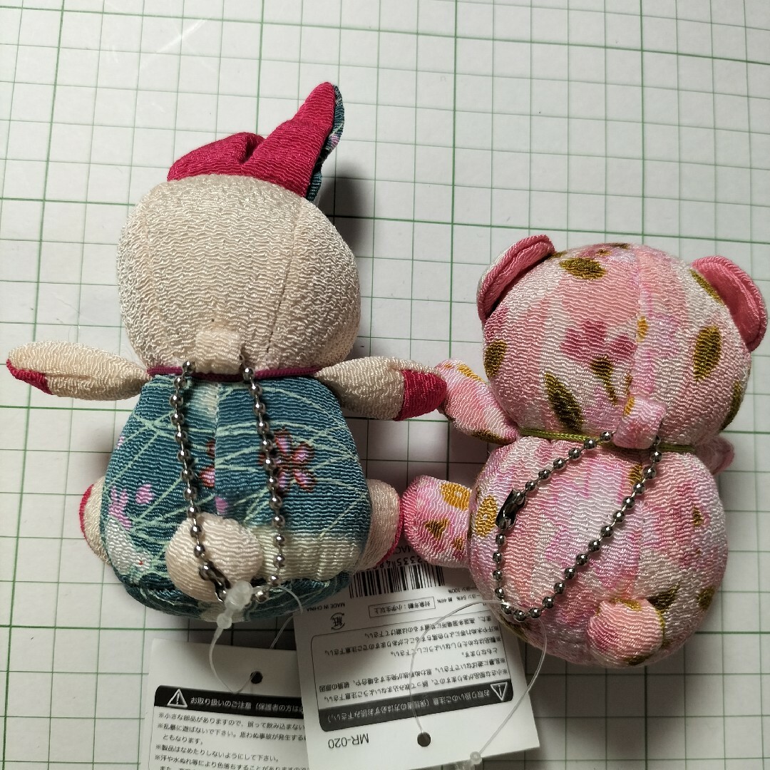 京都 花柄ちりめんぬいぐるみ ウサギ・クマ セットの通販 by ぽ 京都 花柄ちりめんぬいぐるみ ウサギ・クマ セットの通販 by ぽ