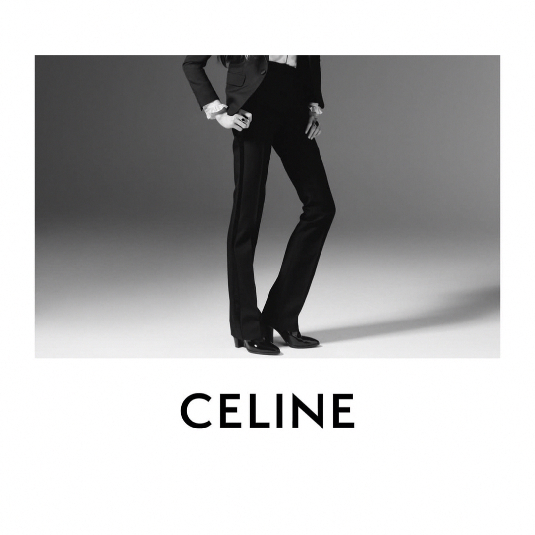 CELINE セリーヌ ストライプ スラックス 側賞 パンツ フレア-