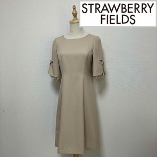 ストロベリーフィールズ(STRAWBERRY-FIELDS)のストロベリーフィールズ　袖レース　リボン　ワンピース(ひざ丈ワンピース)