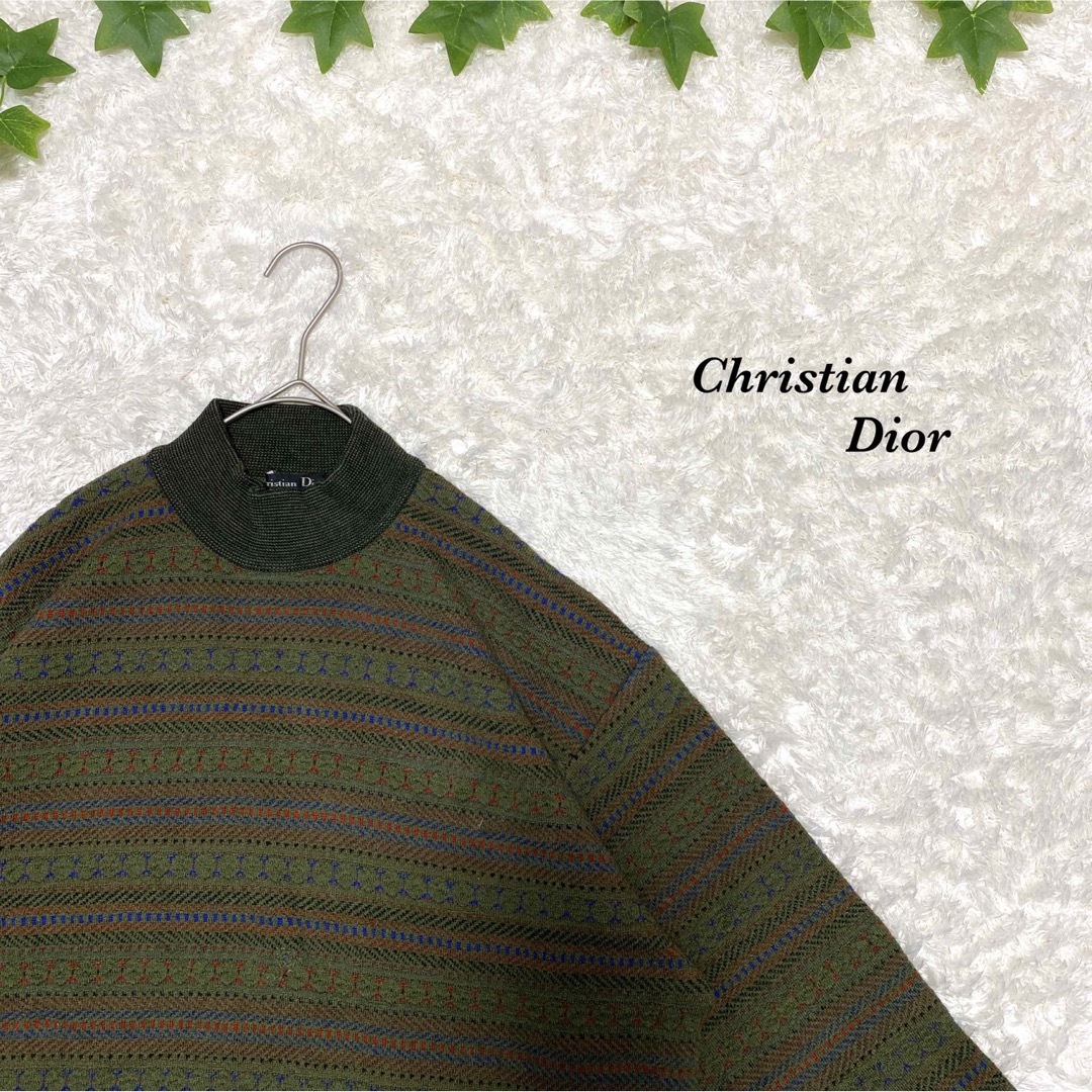 Christian Dior(クリスチャンディオール)の柄ニット　総柄　セーター　Dior ディオール　オシャレ　デザイン　ダークカラー メンズのトップス(ニット/セーター)の商品写真