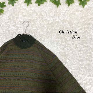 クリスチャンディオール(Christian Dior)の柄ニット　総柄　セーター　Dior ディオール　オシャレ　デザイン　ダークカラー(ニット/セーター)