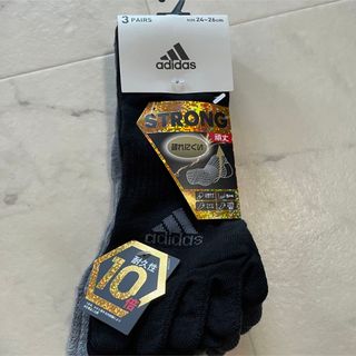 アディダス(adidas)のアディダス　５本指靴下　24-26cm 3足組　新品(ソックス)