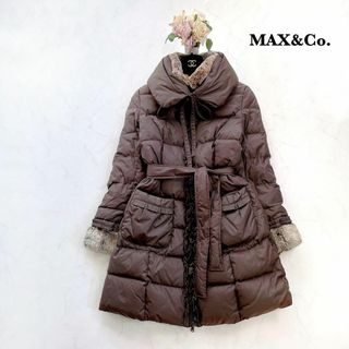 マックスアンドコー(Max & Co.)の【MAX&Co.】ラビットファー＊ダウンコート　ミドル丈　ウエストベルト　40(ダウンコート)