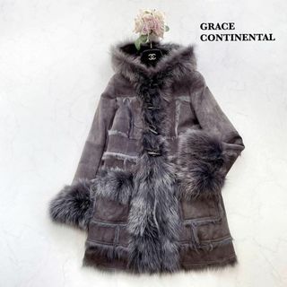 【GRACE CONTINENTAL】美品 ダッフル フォックスファー 羊革