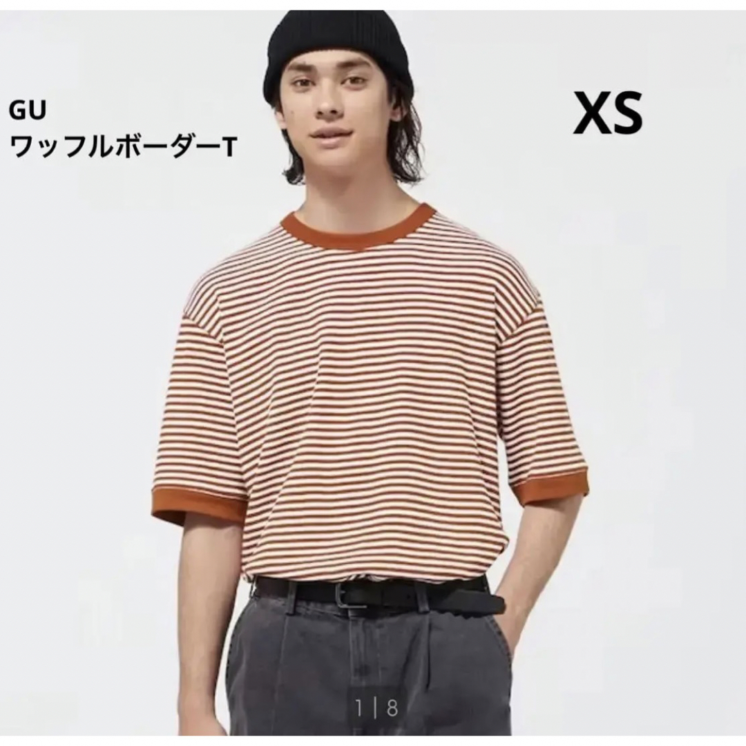 GU(ジーユー)のGU ワッフルボーダーT メンズのトップス(Tシャツ/カットソー(七分/長袖))の商品写真