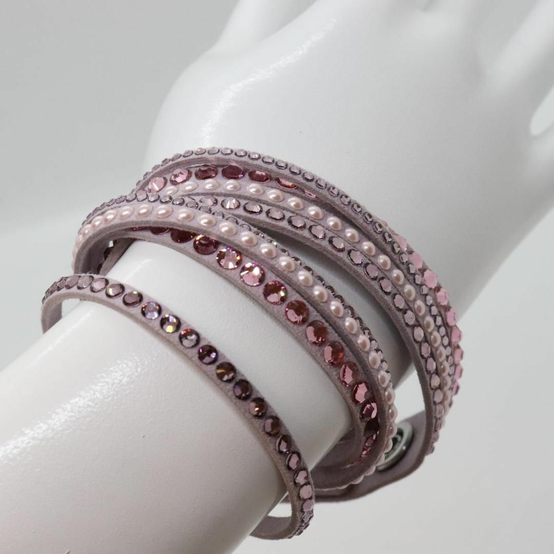 SWAROVSKI スワロフスキー フェイクファー バングル レッドストーン