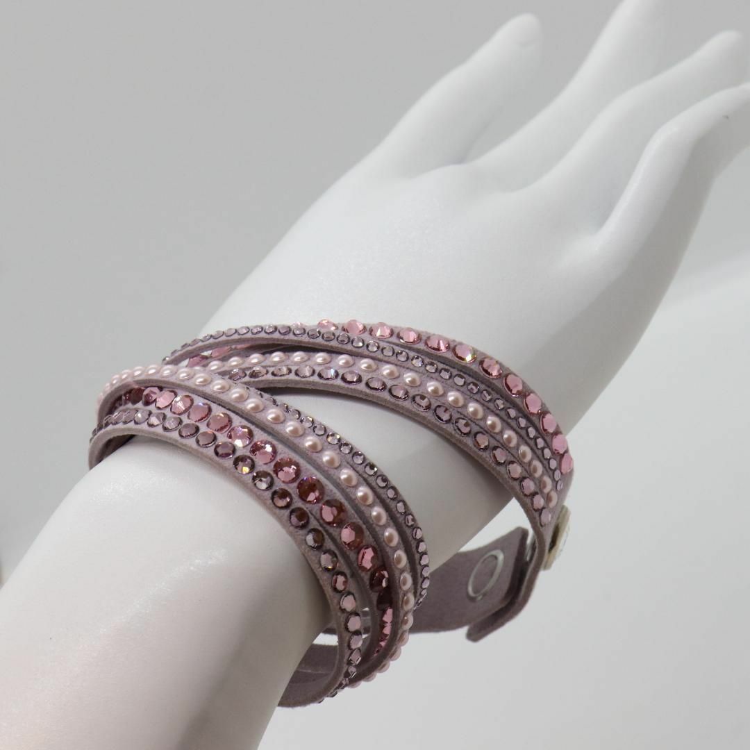 SWAROVSKI スワロフスキー フェイクファー バングル レッドストーン