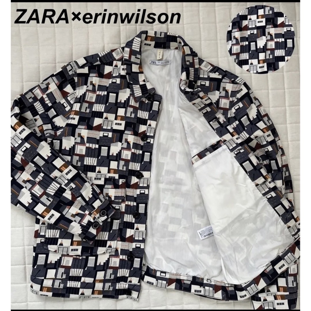 ZARA(ザラ)のZARA×erinwilson 総柄 ジャケット ブルゾン L メンズのジャケット/アウター(ブルゾン)の商品写真