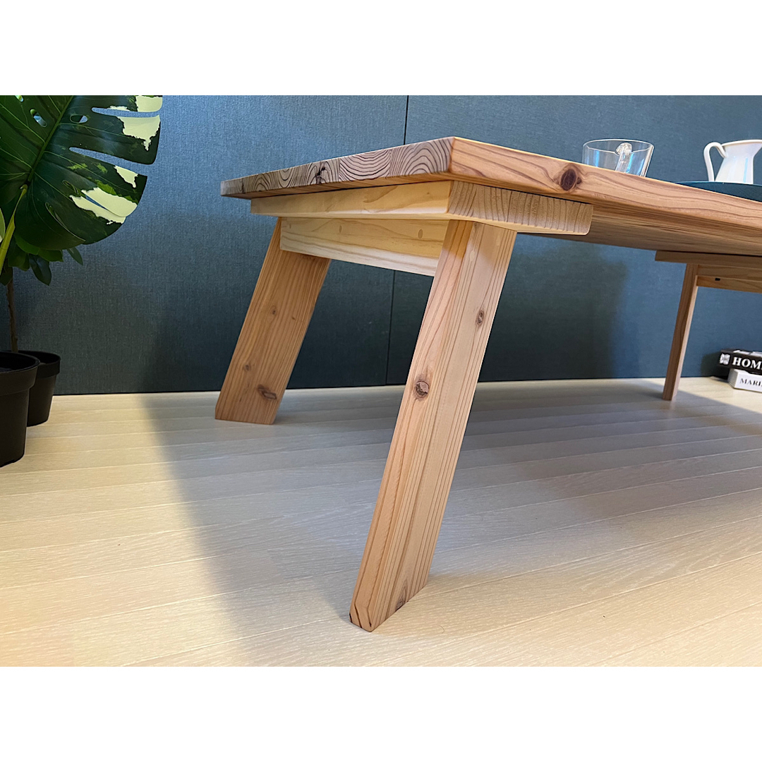 【送料無料】 ローテーブル 長方形 120cm 70cm スギ 木製脚 組立式 インテリア/住まい/日用品の机/テーブル(ローテーブル)の商品写真