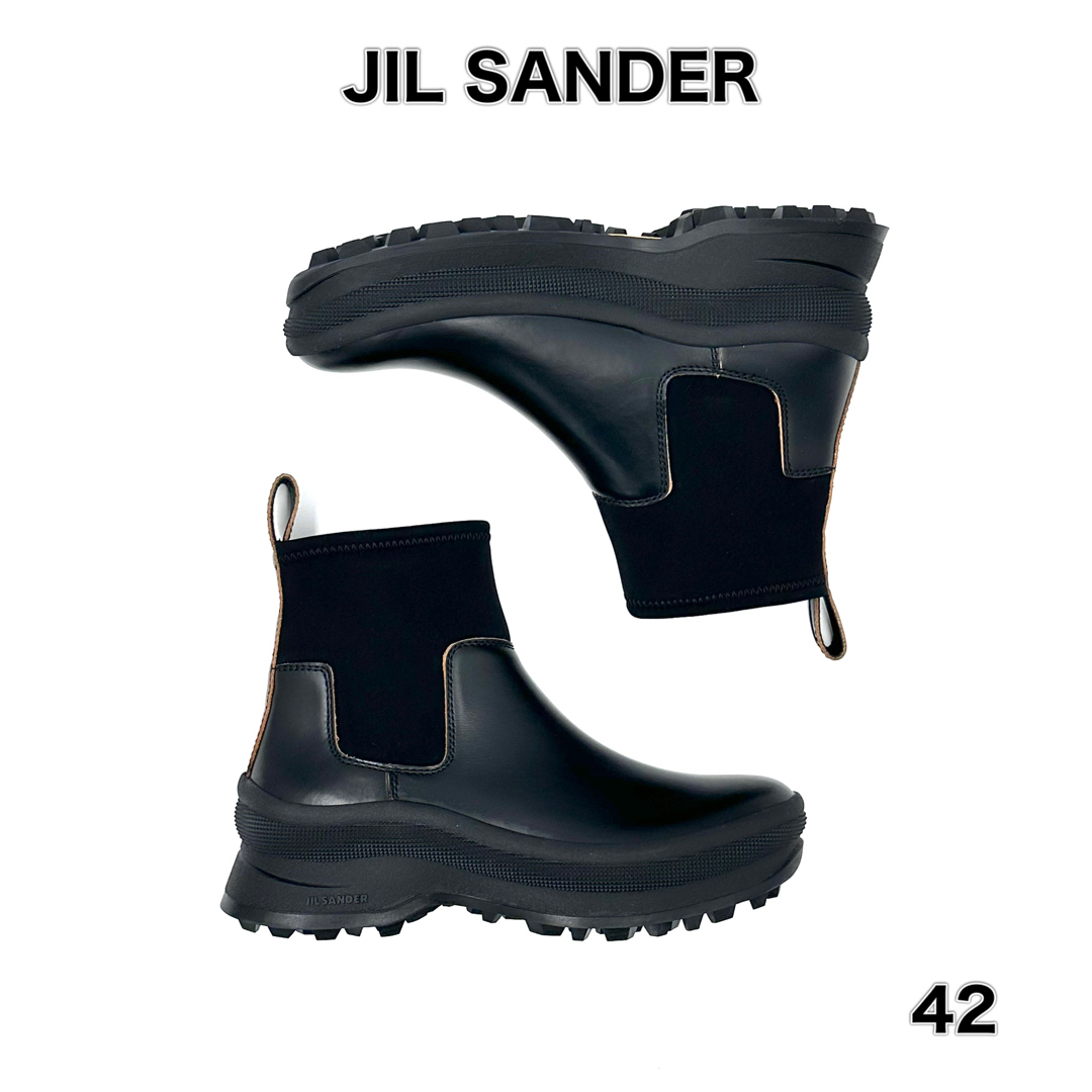 Jil Sander(ジルサンダー)の①42 JIL SANDER  チェルシーブーツ ②GANNI ローファー 36 メンズの靴/シューズ(ブーツ)の商品写真