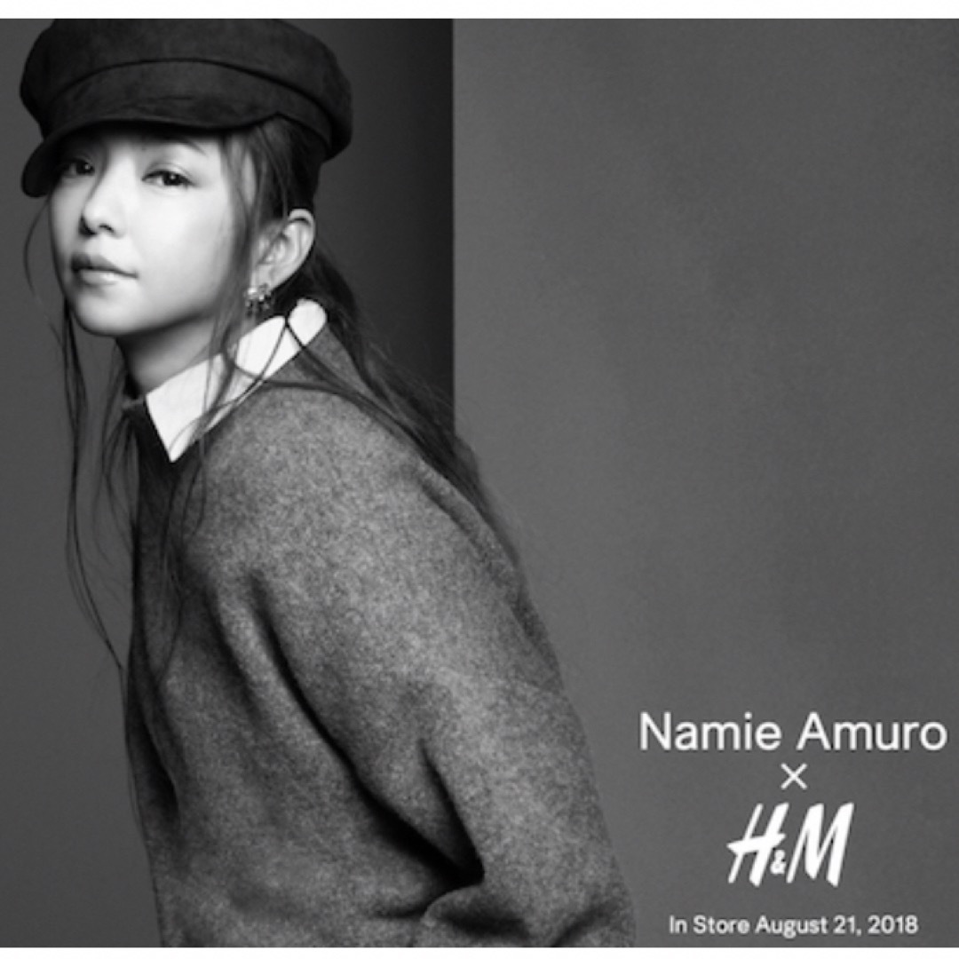 H&M(エイチアンドエム)の安室奈美恵　H&M キャスケット　ブラック　xs レディースの帽子(キャスケット)の商品写真